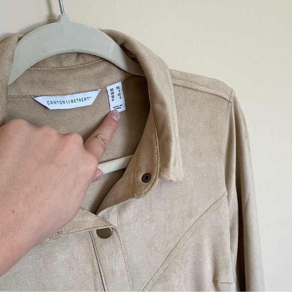 Denim & Co - Canyon Retreat Tan Suede Long Sleeve Dress - Picture 13 of 13